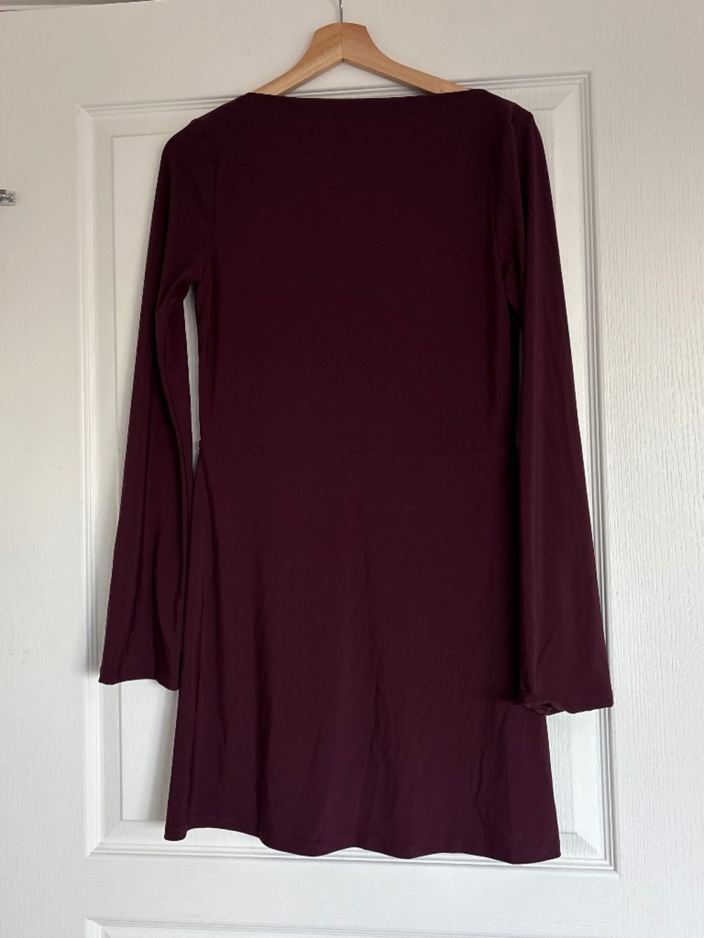 Aritzia Babaton Bell Sleeve Plum Mini Dress